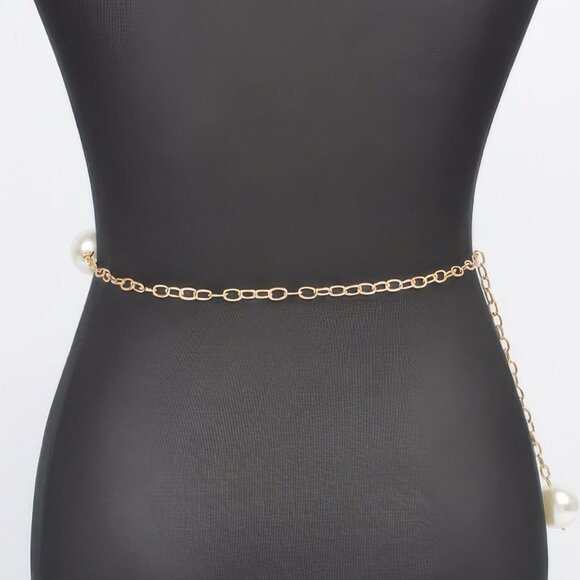 Oversized Pearl Chain Belt - Picture 3 of 4